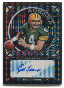 2021 Panini Obsidian Aurora Autographs Etch Blue Finite 8 Brett Favre Auto 1/1