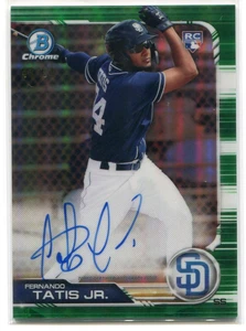 2019 Bowman Chrome Autographs Green Refractor Fernando Tatis Rookie Auto 49/99