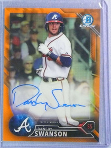 2016 Bowman Chrome Prospect Orange Refractor Dansby Swanson RC Autograph #/25
