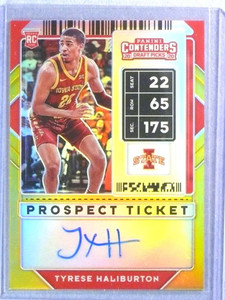 2020 Contenders Draft Picks Prospect Gold Ticket Tyrese Hailburton Autograph /10