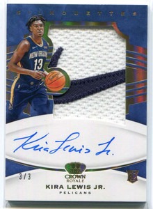 2021-22 Crown Royale Silhouettes 126 Kira Lewis Rookie Nike Logo Patch Auto 3/3