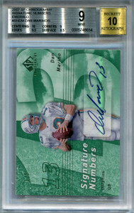 2007 SP Chirography Signature Numbers Emerald SNDM Dan Marino Auto 1/5 BGS 9 10