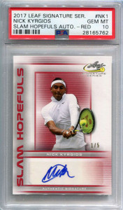 2017 Leaf Signature Series Slam Hopefuls Red Nick Kyrgios Auto 1/5 PSA 10 GEM MT