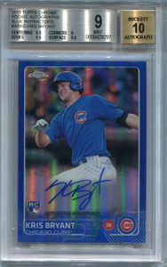 2015 Topps Chrome Autograph Blue Refractor Kris Bryant Rookie Auto 113/150 BGS 9