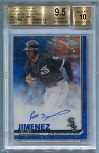 2019 Topps Chrome Blue Wave Refractor Eloy Jimenez Rookie Auto 23/150 BGS 9.5 10