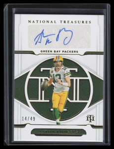 2021 Panini National Treasures Signatures Gold 2 Aaron Rodgers Auto 14/49