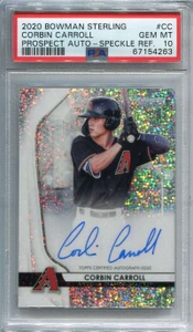 2020 Bowman Sterling Speckle Refractor Corbin Carroll Rookie Auto 36/99 PSA 10