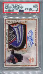 2020 Leaf Trinity Autographs pajd1 Jasson Dominguez Rookie Patch Auto PSA 9