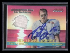 2001 Bowman Chrome Rookie Relics BCRDB Drew Brees Rookie Jersey Auto Beckett
