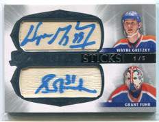 2020-21 The Cup Scripted Sticks Grant Fuhr Wayne Gretzky Dual Stick Auto 1/5