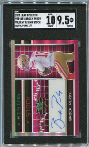 2023 Leaf Eclectic Valiant Rising Stock Pink Brock Purdy Auto 1/7 SGC 9.5 10 MT+