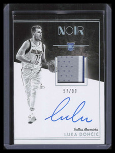 2018-19 Panini Noir 303 Luka Doncic BW Rookie Patch Auto 57/99