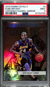 2015-16 Totally Certified Champions Mirror 9 Kobe Bryant 5/25 PSA 9 MINT