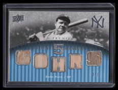 2008 Upper Deck Premier Remnants Five BR Babe Ruth Five Bat 3/5 Jersey Number