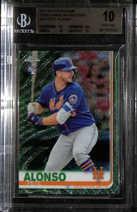 2019 Topps Chrome Green Wave Refractor 204 Pete Alonso RC 72/99 BGS 10 PRISTINE