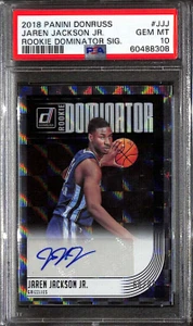 2018-19 Donruss Dominator Signatures Jaren Jackson Jr. Rookie Auto 68/99 PSA 10