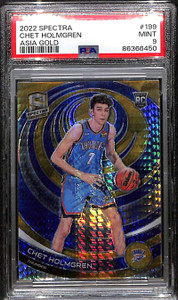 2022-23 Panini Spectra Asia Gold 199 Chet Holmgren Rookie 2/10 PSA 9 MINT