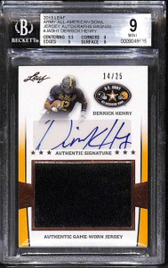 2013 Leaf Army All-American Bowl Derrick Henry Rookie Jersey Auto 14/25 BGS 9