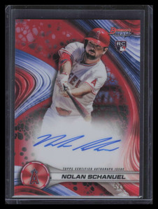 2024 Bowman's Best of '24 Autographs Red Refractor Nolan Schanuel RC Auto 5/5