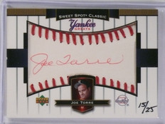 2003 UD Sweet Spot Yankee Greats RED INK Autograph Joe Torre #D15/25