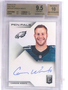2016 Panini Elite Pen Pals Carson Wentz autograph auto rookie rc BGS 9.5