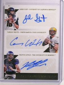 2016 Prime Signatures Jared Goff Carson Wentz Lynch autograph rc #d12/25