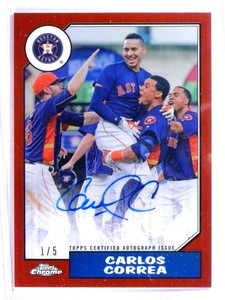 2017 Topps Chrome Chrome 1987 Red Refractor Carlos Correa autograph #D1/5