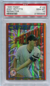 1996 Finest Refractor 122 Andy Pettitte Bronze Common PSA 10 GEM MT