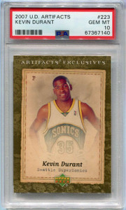 2007-08 Artifacts 223 Kevin Durant Uni EX Exclusives Rookie PSA 10 GEM MT