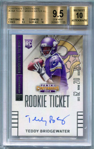 2014 Panini Contenders 239a Teddy Bridgewater Rookie Auto BGS 9.5 GEM MINT 10
