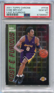2001-02 Topps Chrome Fast &amp; Furious ff6 Kobe Bryant PSA 10 GEM MT