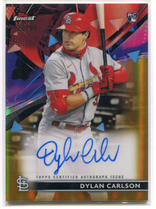 2021 Finest Autographs Gold Refractor FADC Dylan Carlson Rookie Auto 11/50