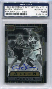 1996-97 Bowman's Best tb13 Allen Iverson RET Rookie Retro Throwback Auto PSA/DNA