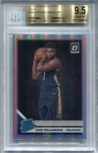 2019-20 Donruss Optic Holo Refractor 158 Zion Williamson RR Rated Rookie BGS 9.5