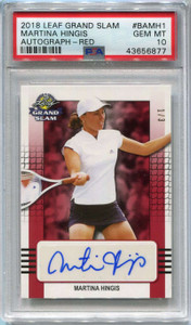 2018 Leaf Grand Slam Tennis Autographs Red bamh1 Martina Hingis Auto 1/3 PSA 10