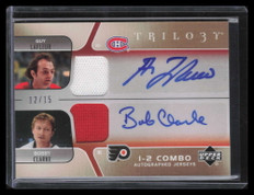 2006-07 Upper Deck Trilogy Combo Bobby Clarke Lafleur Dual Jersey Auto 12/15