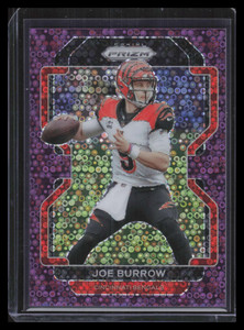 2021 Panini Prizm Prizms No Huddle Purple Refractor 273 Joe Burrow 25/35