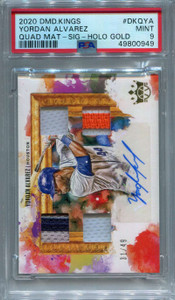 2020 Diamond Kings DK Gold 3 Yordan Alvarez Rookie Quad Patch Auto 31/49 PSA 9