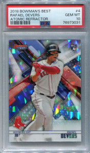 2018 Bowman's Best Atomic Refractor 4 Rafael Devers Rookie PSA 10 GEM MT