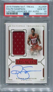 2015-16 National Treasures Lasting Legacies Ralph Sampson Jersey Auto /49 PSA 10