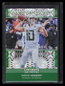 2020 Panini Contenders Draft Game Day Touchdown 4 Justin Herbert Rookie 2/6