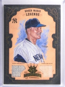 2004 Diamond Kings Framed Gold Roger Maris jersey bat #D2/5 #170