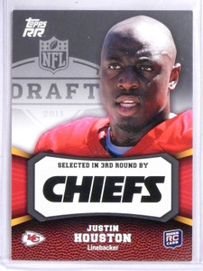 2011 Topps Rising Rookies Justin Houston 1/1 Black Rookie RC #159