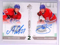 2013-14 SP Authentic Sign of Times Galchenyuk Gallagher Autograph #D03/25