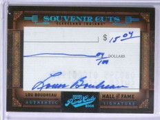 2005 Playoff Prime Cuts Souvenir Lou Boudreau autograph auto #D43/48