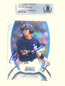 2011 Bowman Sterling Refractor Gary Sanchez Signed rookie card BAS BGS