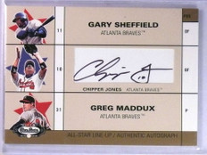 2003 Fleer Box Score Line-Up Gold Chipper Jones autograph auto #D143/170