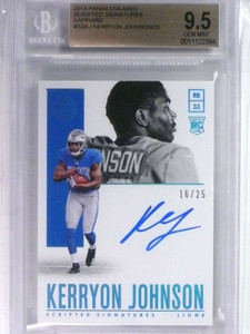 2018 Panini Encased Scripted Kerryon Johnson autograph rc #D16/25 BGS 9.5