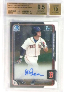 2015 Bowman Chrome Draft Andrew Benintendi autograph auto rc BGS 9.5 ID: 24074