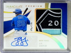 2020 Immaculate J.D. Davis autograph auto logo patch # 1/1 #P-JD